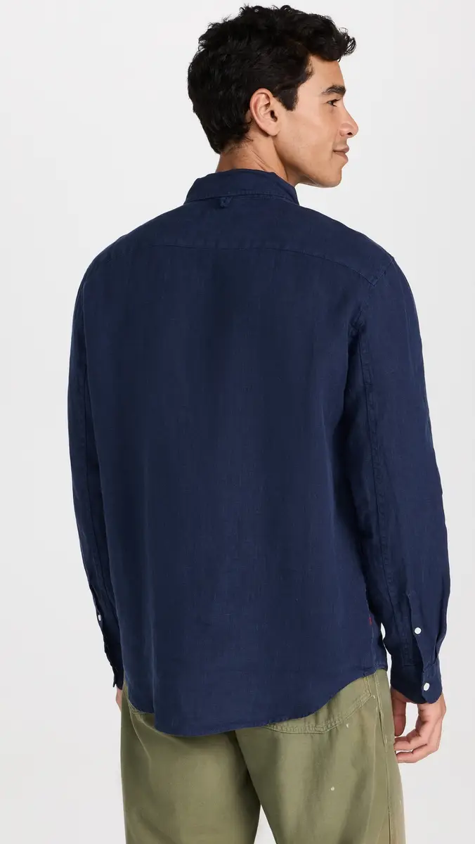 Alex Mill Mill Shirt in Linen Navy | Thumbnail 3