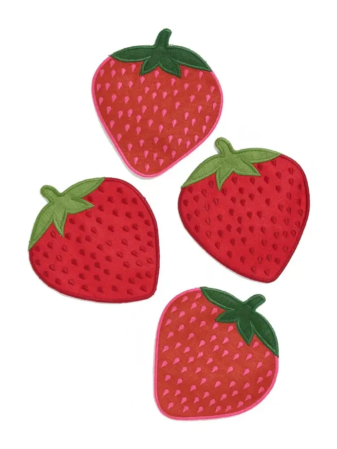 Piecework Puzzles Strawberry Cocktail Napkins