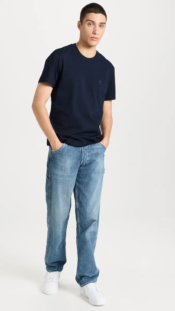 AMI ADC Unisex Classic Fit Tonal ogo Tee Night Blue.430 | Thumbnail 5 AMI ADC Unisex Classic Fit Tonal ogo Tee Night Blue.430 | Thumbnail 5