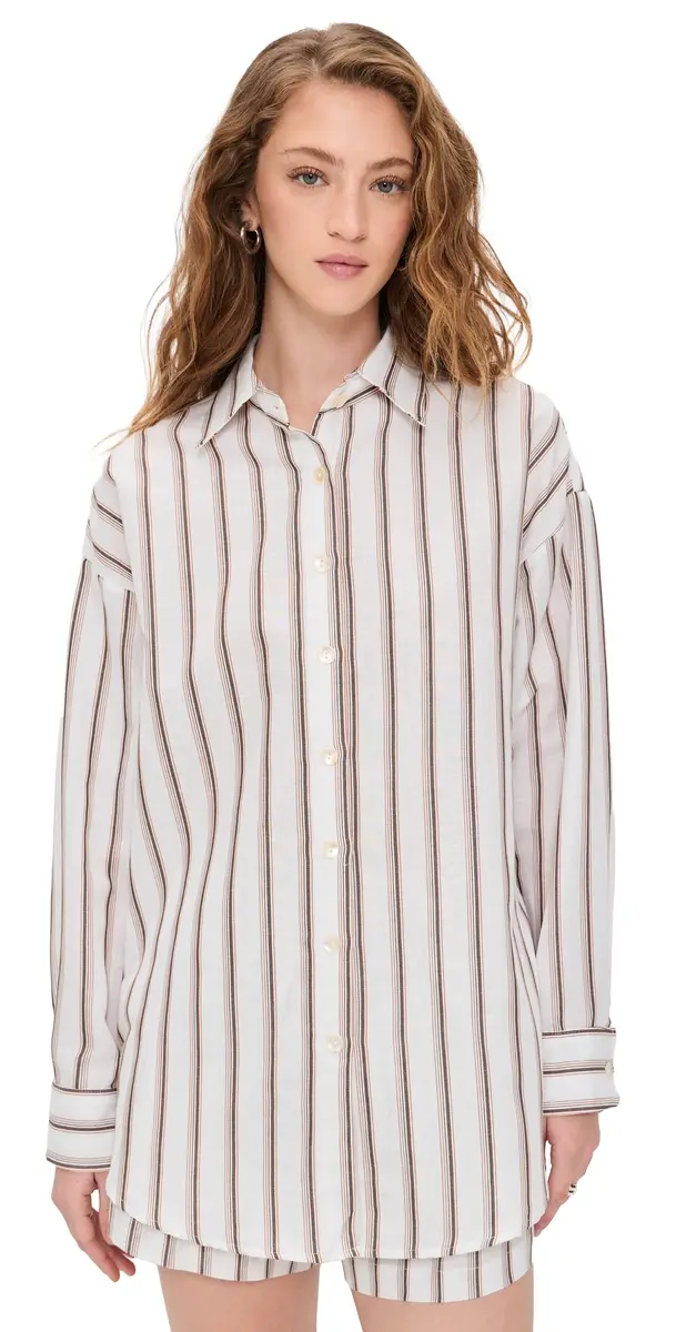 Vitamin A Playa Boyfriend Shirt Earth Stripe | Image 1 Vitamin A Playa Boyfriend Shirt Earth Stripe | Image 1