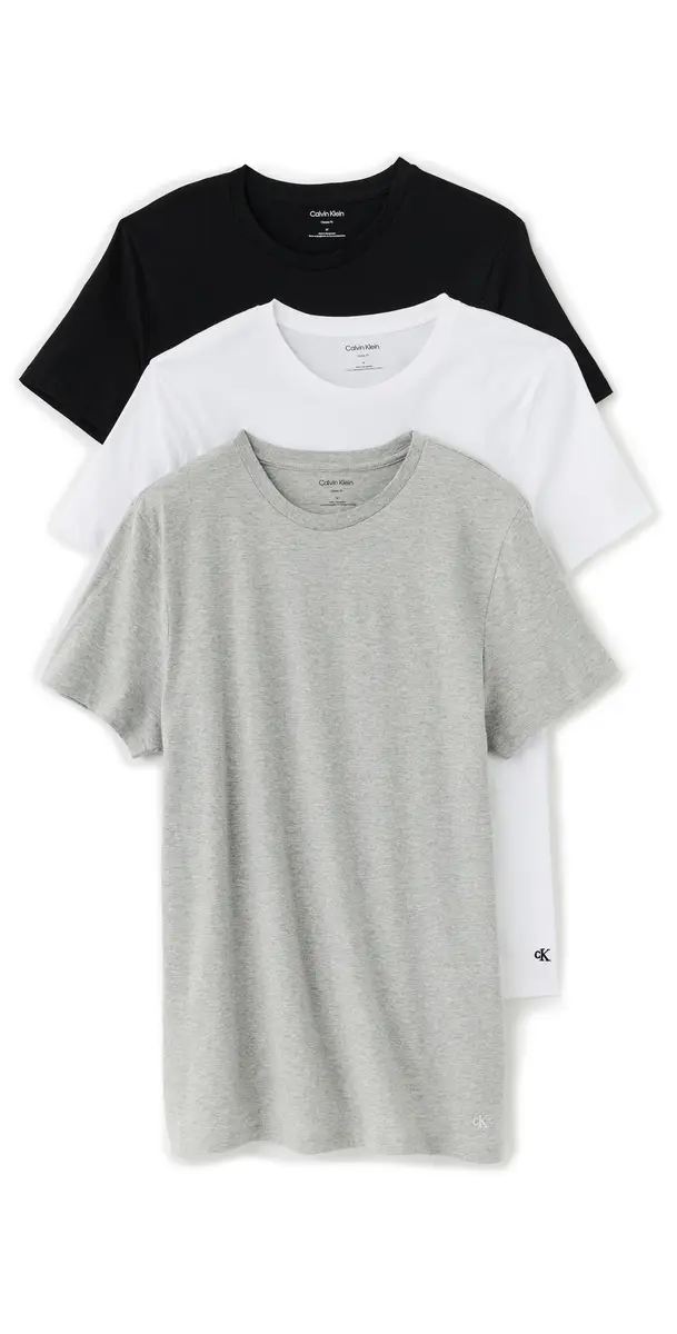 Calvin Klein Underwear Cotton Classic 3-Pack Crewneck T-hirt Black/White/Grey | Image 1 Calvin Klein Underwear Cotton Classic 3-Pack Crewneck T-hirt Black/White/Grey | Image 1