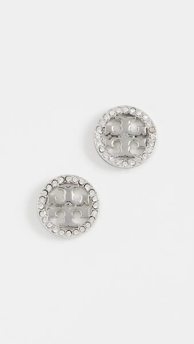 Tory Burch Icon Pavé Circle Stud Earrings | Thumbnail 4