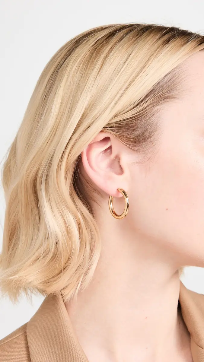 Ariel Gordon Jewelry 14k Gold Junior Helium Hoops | Thumbnail 3