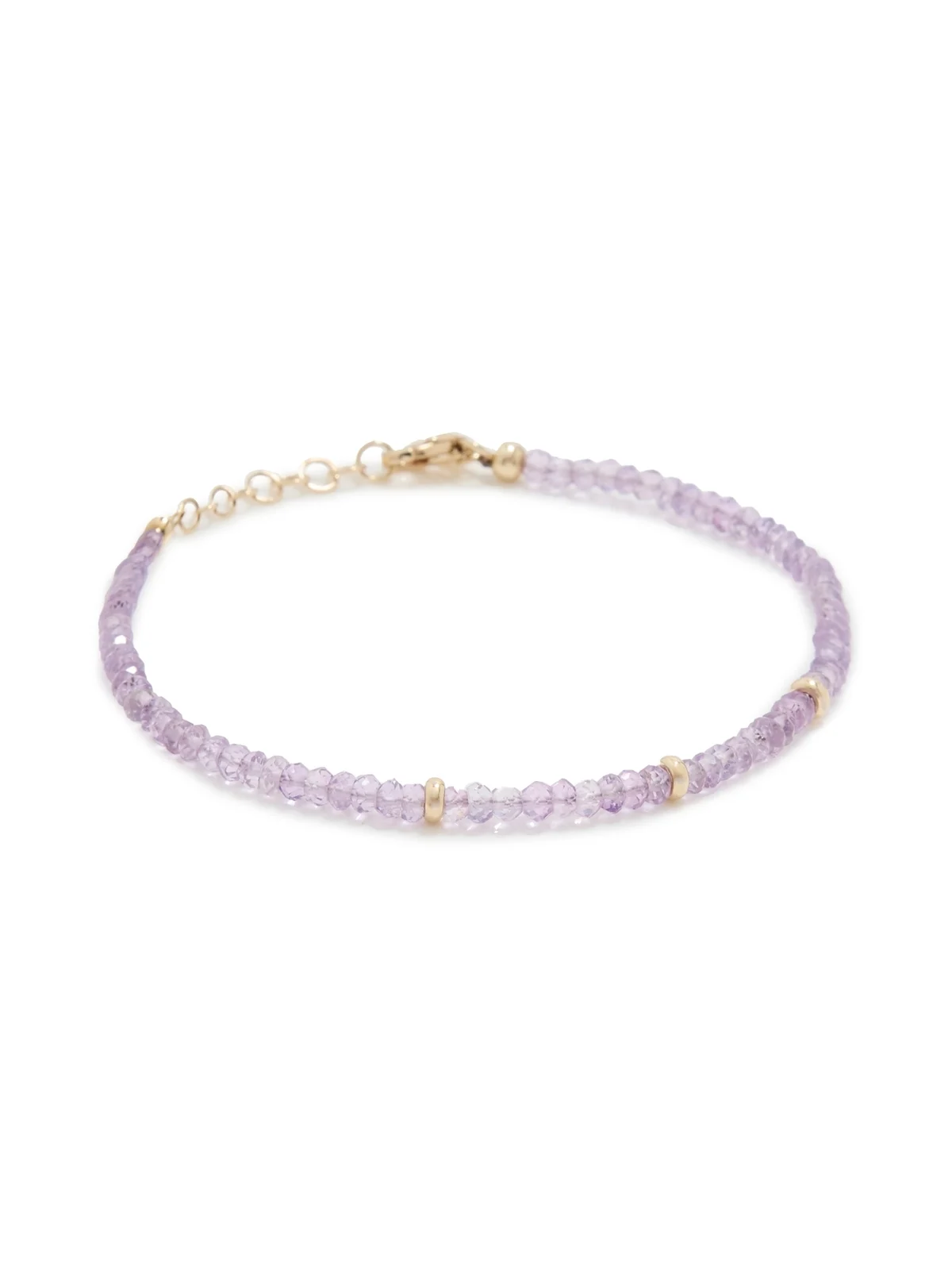 14k Gold Amethyst Birthstone Bead Bracelet 14k Gold Amethyst Birthstone Bead Bracelet