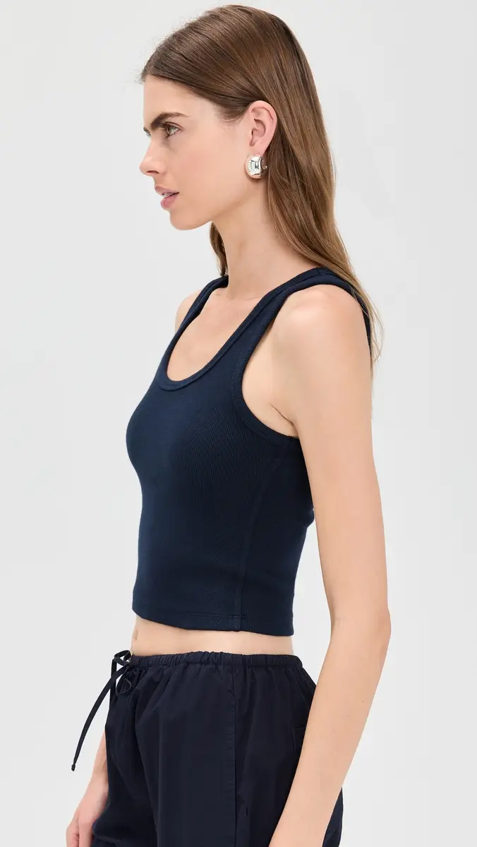perfectwhitetee Blondie Structured Rib Bra Friendly Tank Navy | Thumbnail 4 perfectwhitetee Blondie Structured Rib Bra Friendly Tank Navy | Thumbnail 4