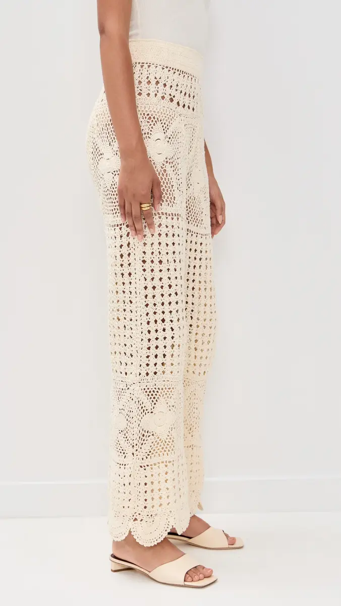 Agua Bendita Wesley Handmade Crochet Pants White | Thumbnail 4 Agua Bendita Wesley Handmade Crochet Pants White | Thumbnail 4