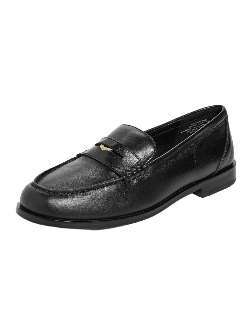 The Grayson Penny Loafer in Leather True Black