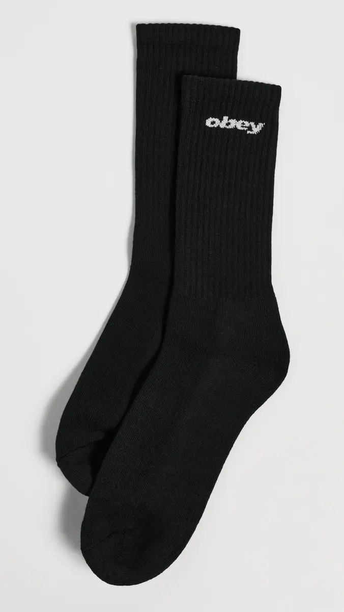 Obey Sports Logo Socks Black One Size | Thumbnail 2
