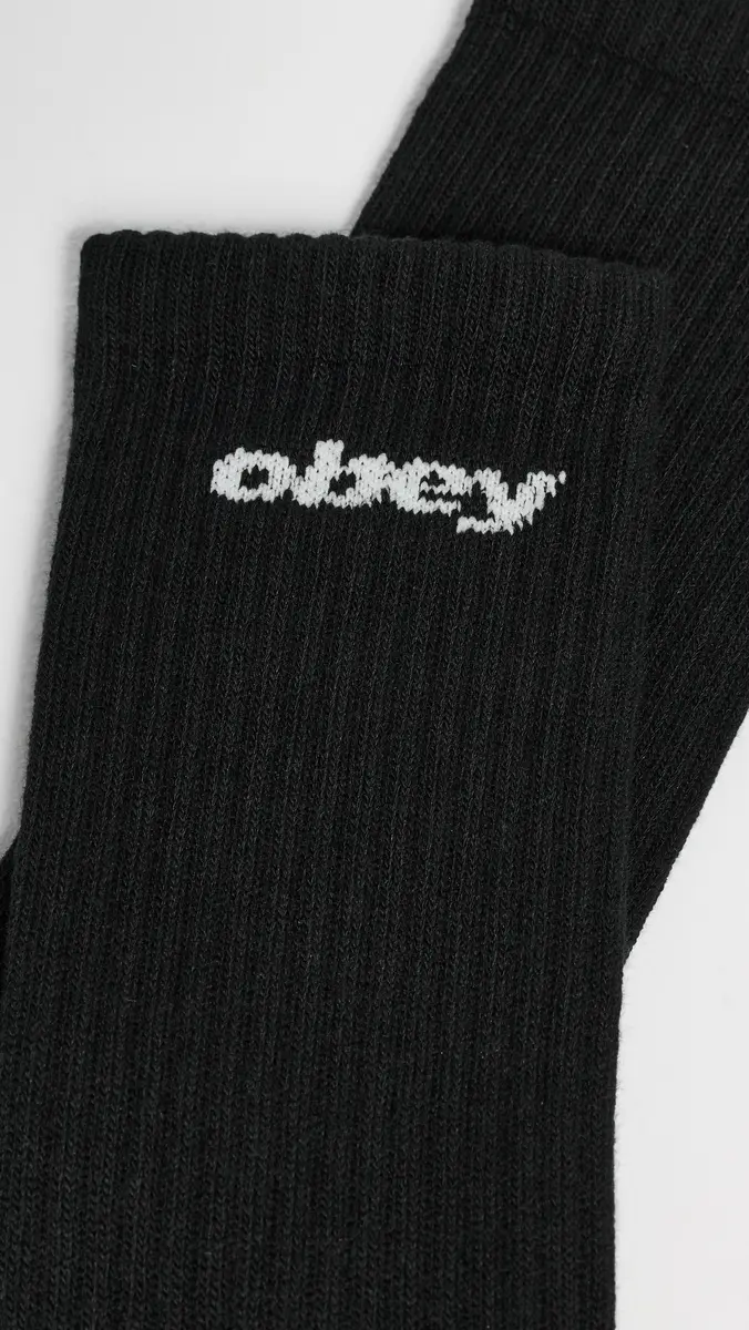 Obey Sports Logo Socks Black One Size | Thumbnail 3