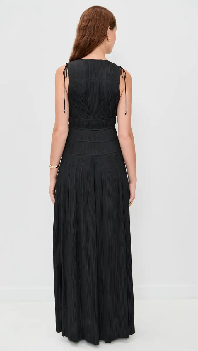 Ulla Johnson Tasneem Deep V Gown Noir | Thumbnail 3 Ulla Johnson Tasneem Deep V Gown Noir | Thumbnail 3