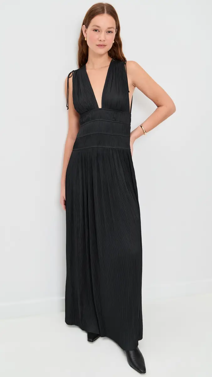Ulla Johnson Tasneem Deep V Gown Noir | Thumbnail 5 Ulla Johnson Tasneem Deep V Gown Noir | Thumbnail 5