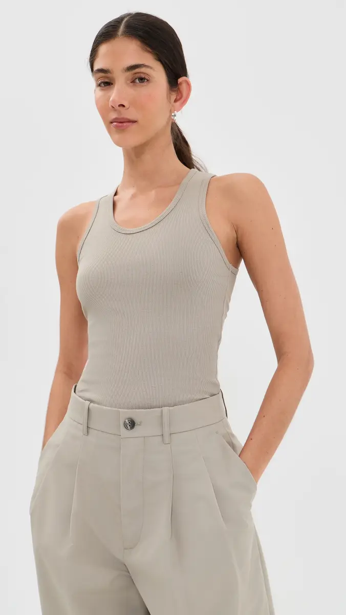 WARDROBE.NYC WARDROBE. NYC Ribbed Tank Taupe | Thumbnail 2