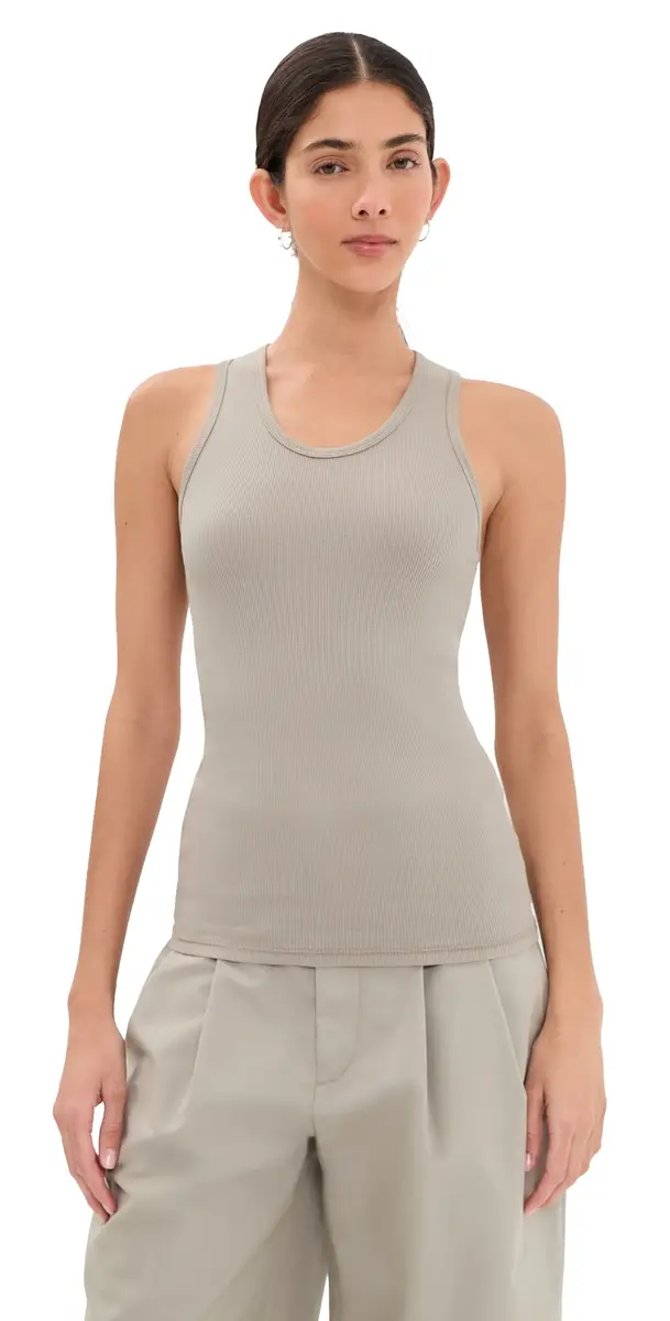 WARDROBE.NYC WARDROBE. NYC Ribbed Tank Taupe | Image 1 WARDROBE.NYC WARDROBE. NYC Ribbed Tank Taupe | Image 1