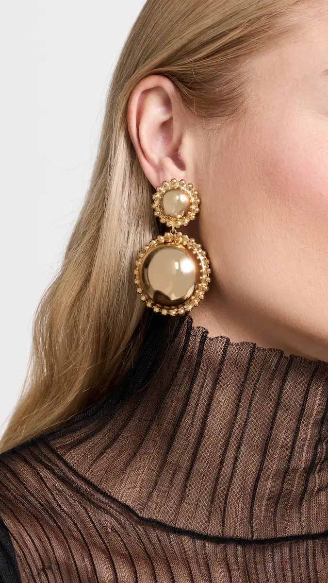 LELET NY Lucia Dome Earrings Gold One Size | Thumbnail 3 LELET NY Lucia Dome Earrings Gold One Size | Thumbnail 3