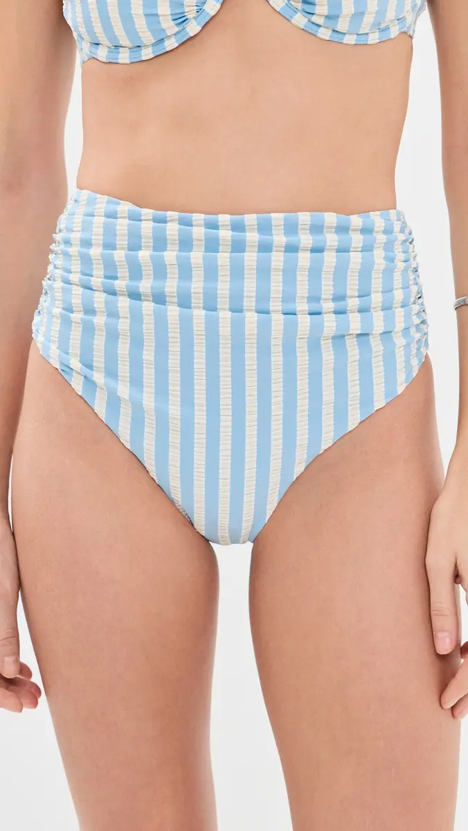 Simkhai Teya High Waisted Ruched Bikini Bottoms | Thumbnail 2