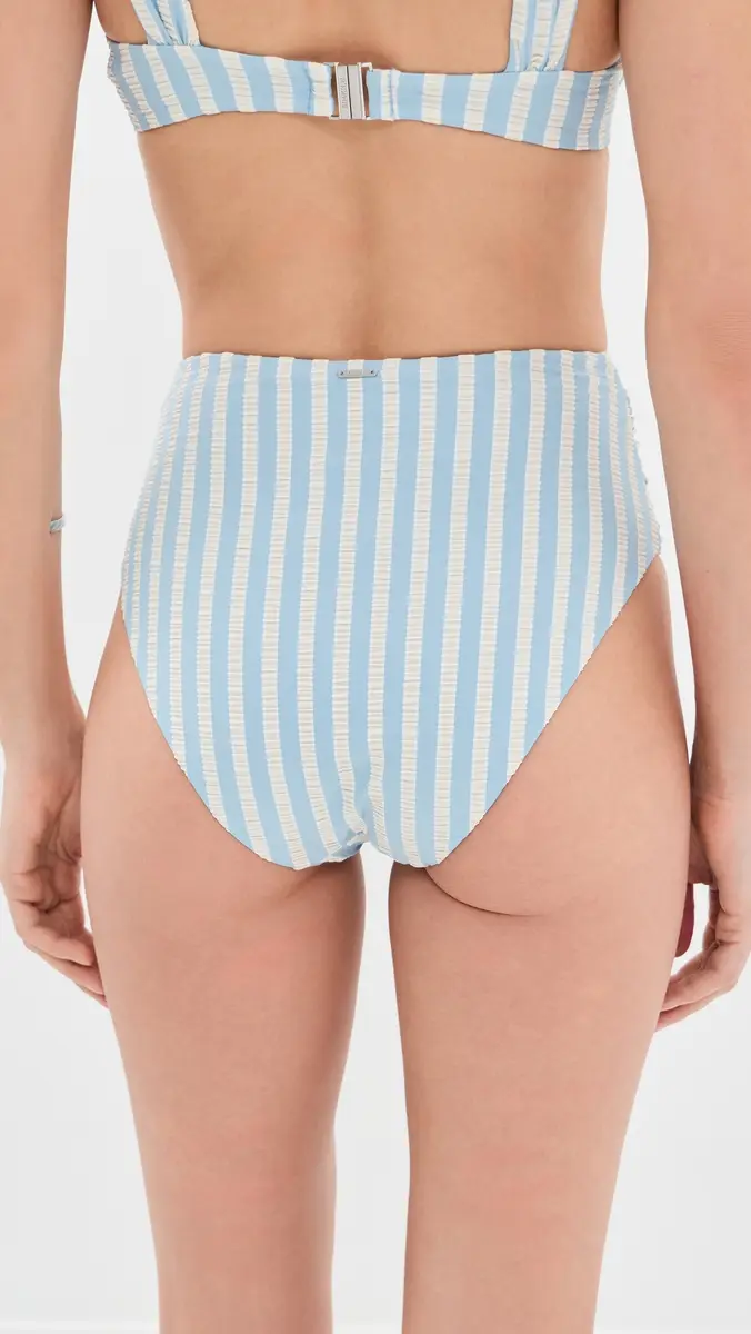 Simkhai Teya High Waisted Ruched Bikini Bottoms | Thumbnail 3