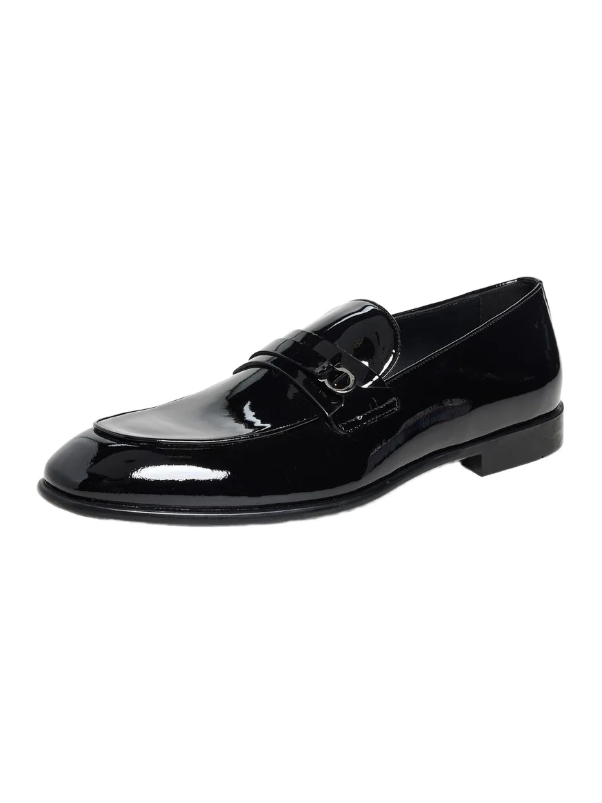 Ferragamo Desio Patent Leather Formal Tuxedo Loafers