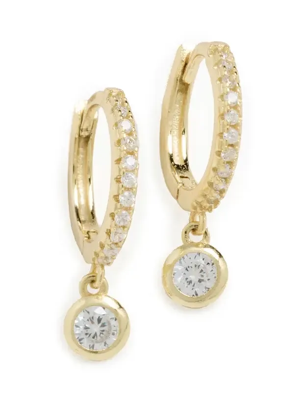 Bezel Pave Huggies Bezel Pave Huggies