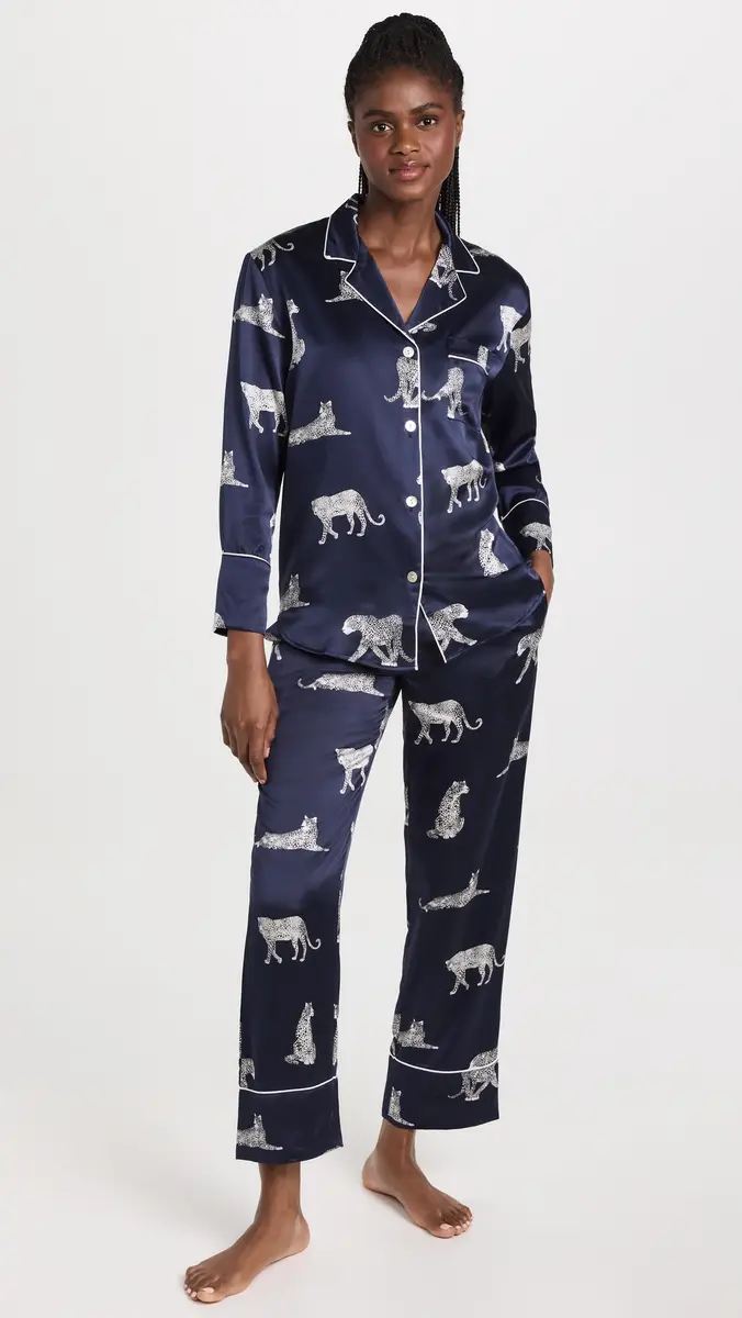 Petite Plume Silk Panther de Nuit Pajama Set | Thumbnail 2 Petite Plume Silk Panther de Nuit Pajama Set | Thumbnail 2