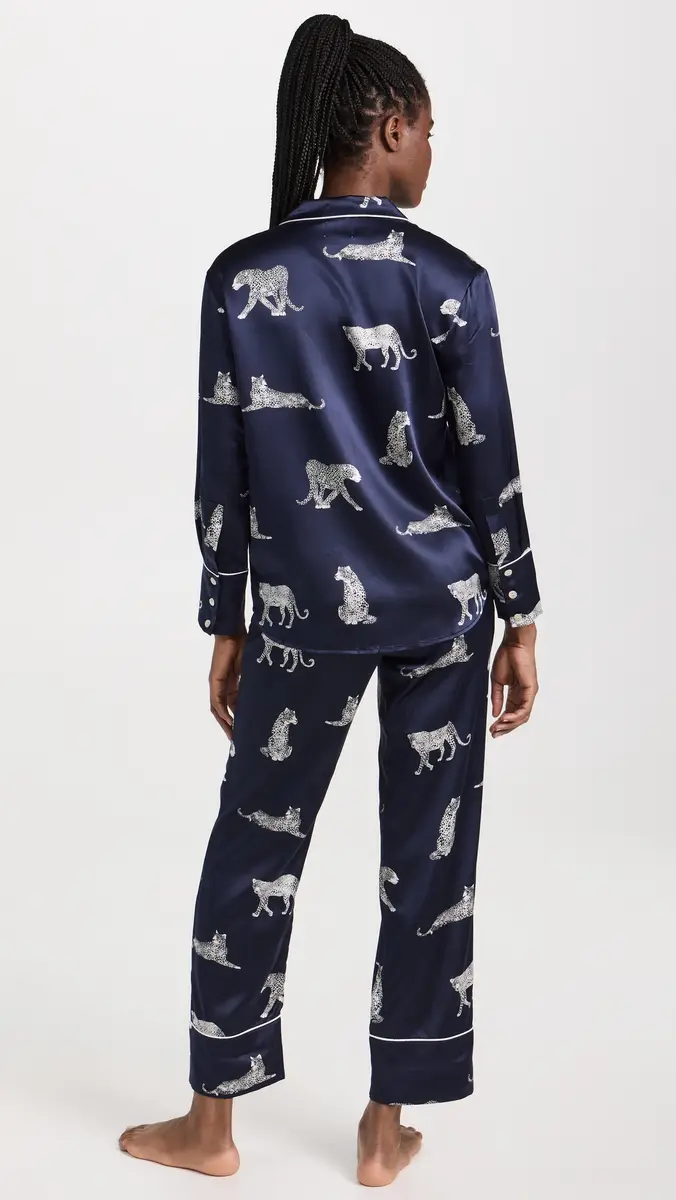 Petite Plume Silk Panther de Nuit Pajama Set | Thumbnail 3 Petite Plume Silk Panther de Nuit Pajama Set | Thumbnail 3