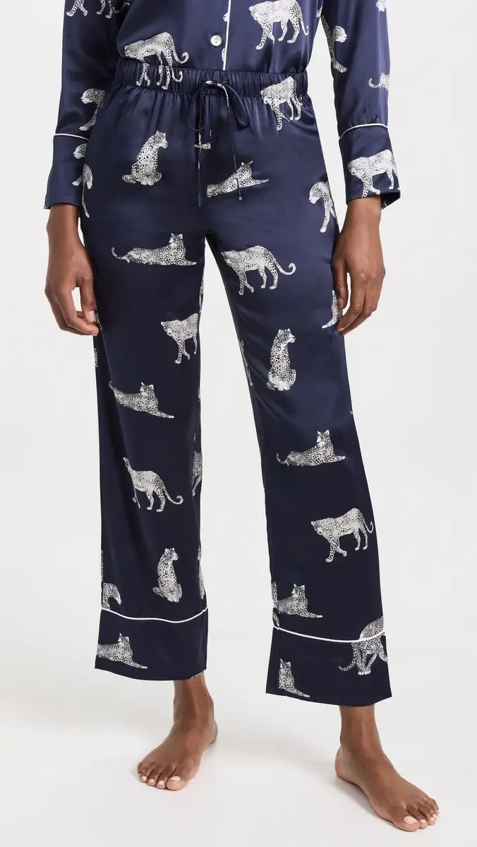 Petite Plume Silk Panther de Nuit Pajama Set | Thumbnail 5 Petite Plume Silk Panther de Nuit Pajama Set | Thumbnail 5