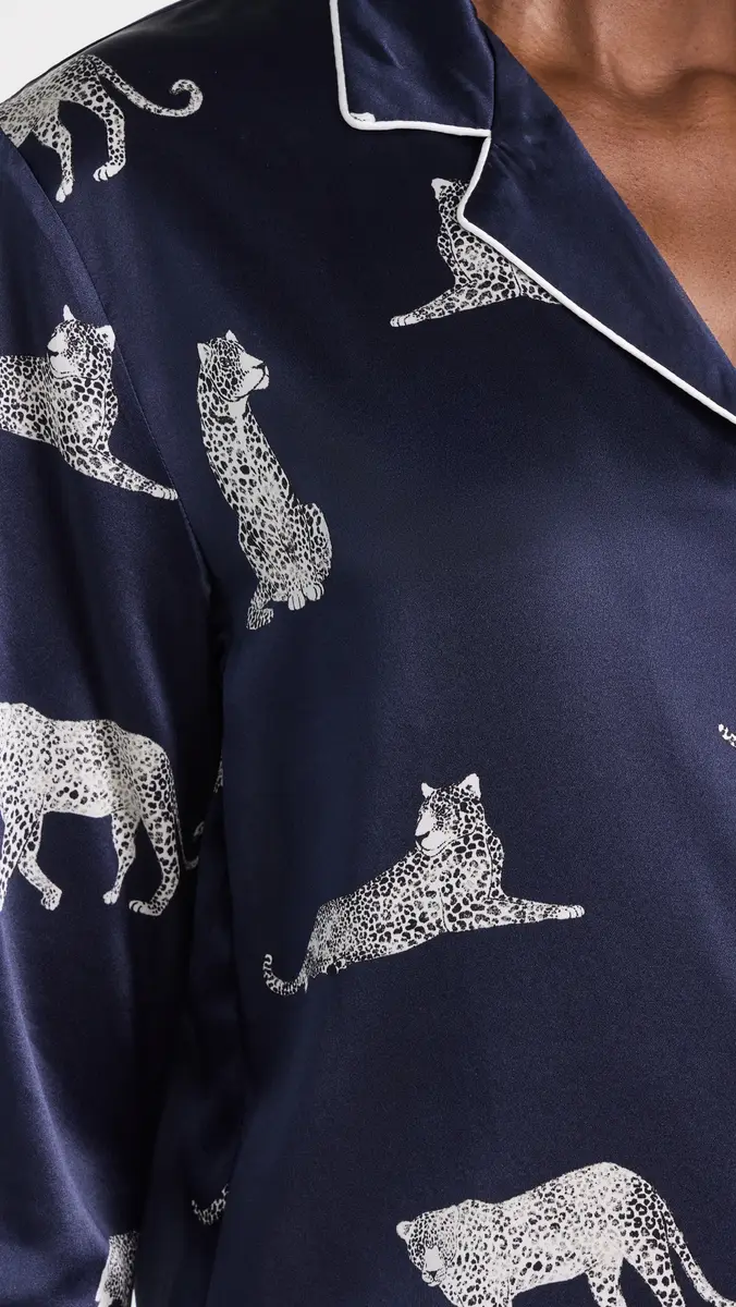 Petite Plume Silk Panther de Nuit Pajama Set | Thumbnail 6 Petite Plume Silk Panther de Nuit Pajama Set | Thumbnail 6