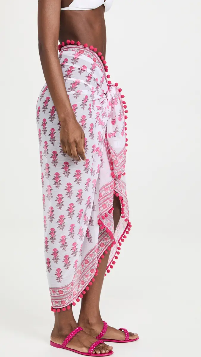 Playa Lucila Border Print Sarong | Thumbnail 4 Playa Lucila Border Print Sarong | Thumbnail 4