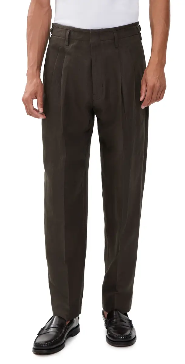 Madewell Cotton Linen Twill Trousers Dark Brown | Image 1 Madewell Cotton Linen Twill Trousers Dark Brown | Image 1