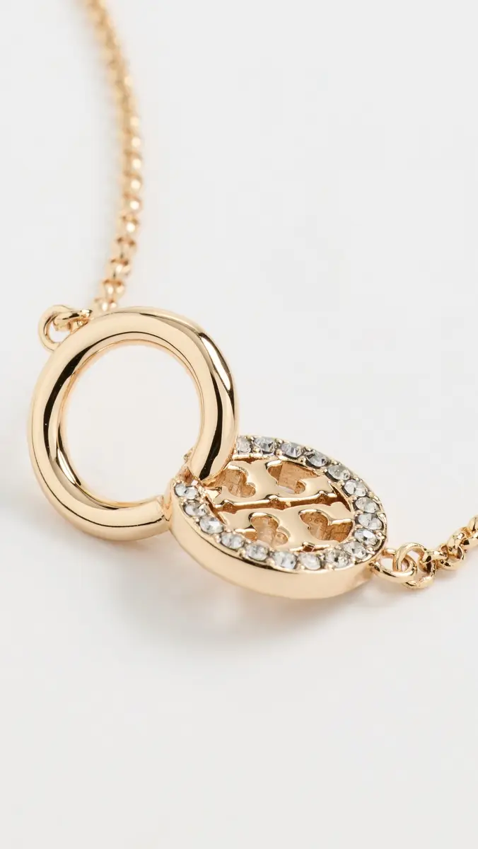 Tory Burch Icon Pavé Interlocking Pendant Necklace Tory Gold/Crystal One Size | Thumbnail 5 Tory Burch Icon Pavé Interlocking Pendant Necklace Tory Gold/Crystal One Size | Thumbnail 5