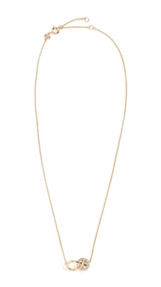 Tory Burch Icon Pavé Interlocking Pendant Necklace Tory Gold/Crystal One Size | Thumbnail 6 Tory Burch Icon Pavé Interlocking Pendant Necklace Tory Gold/Crystal One Size | Thumbnail 6