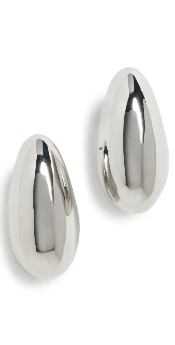 KENNETH JAY LANE Silver Tapered Hoop Pierced Earrings