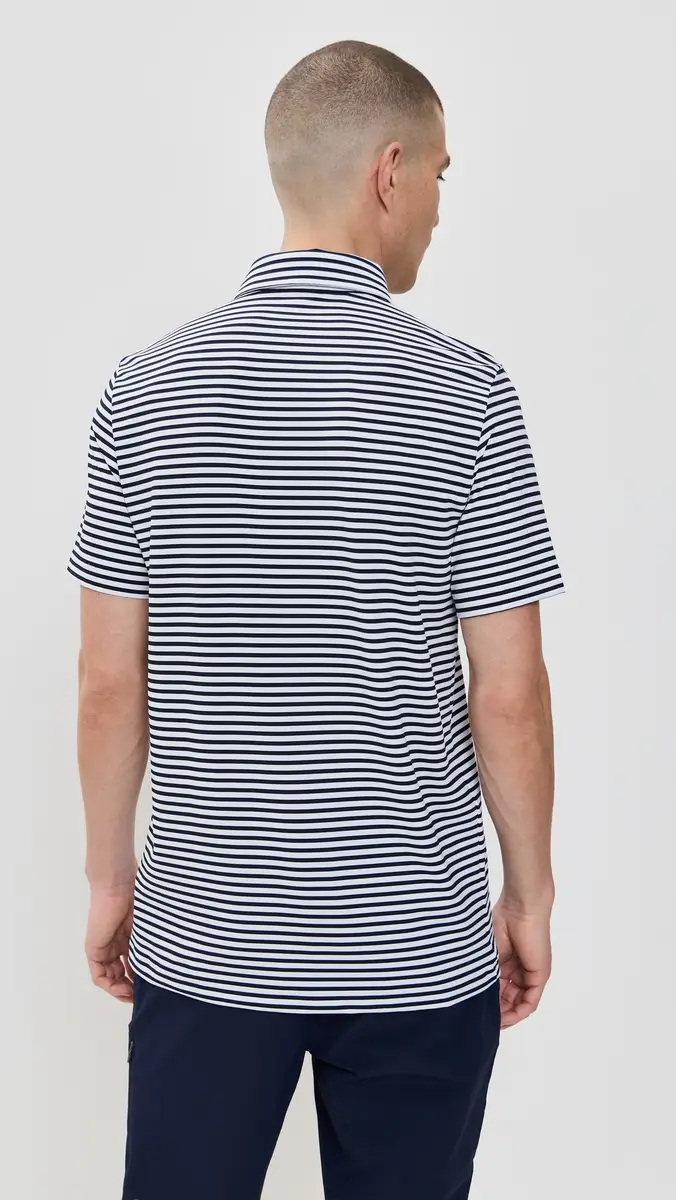 Lacoste Regular Fit UV Protect Golf Polo Shirt Navy Blue/White | Thumbnail 3