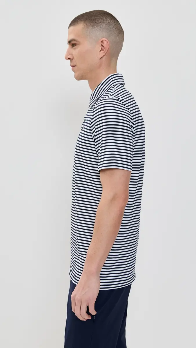 Lacoste Regular Fit UV Protect Golf Polo Shirt Navy Blue/White | Thumbnail 4