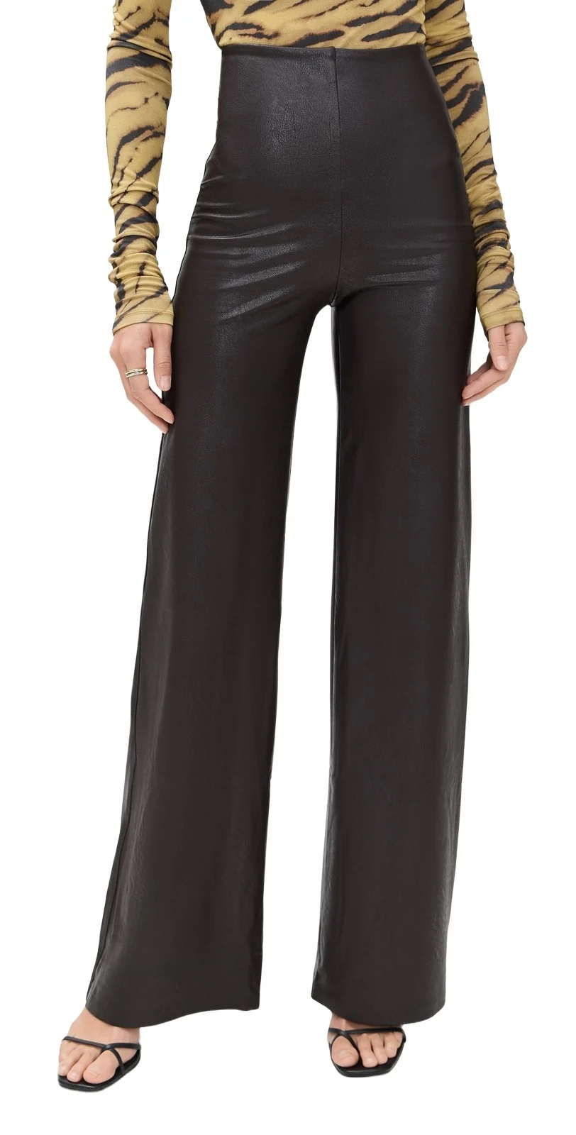 Faux Leather Wide Leg Pants Faux Leather Wide Leg Pants