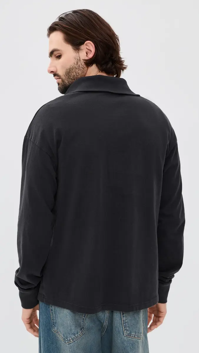 Acne Studios Four Quarter Zip Sweatshirt Black | Thumbnail 3