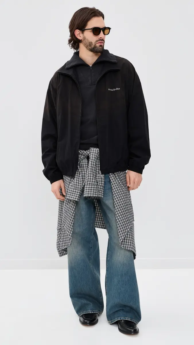 Acne Studios Four Quarter Zip Sweatshirt Black | Thumbnail 5
