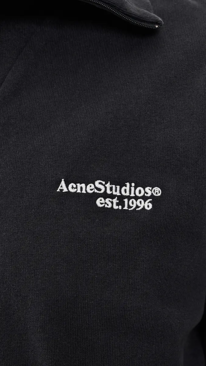 Acne Studios Four Quarter Zip Sweatshirt Black | Thumbnail 6