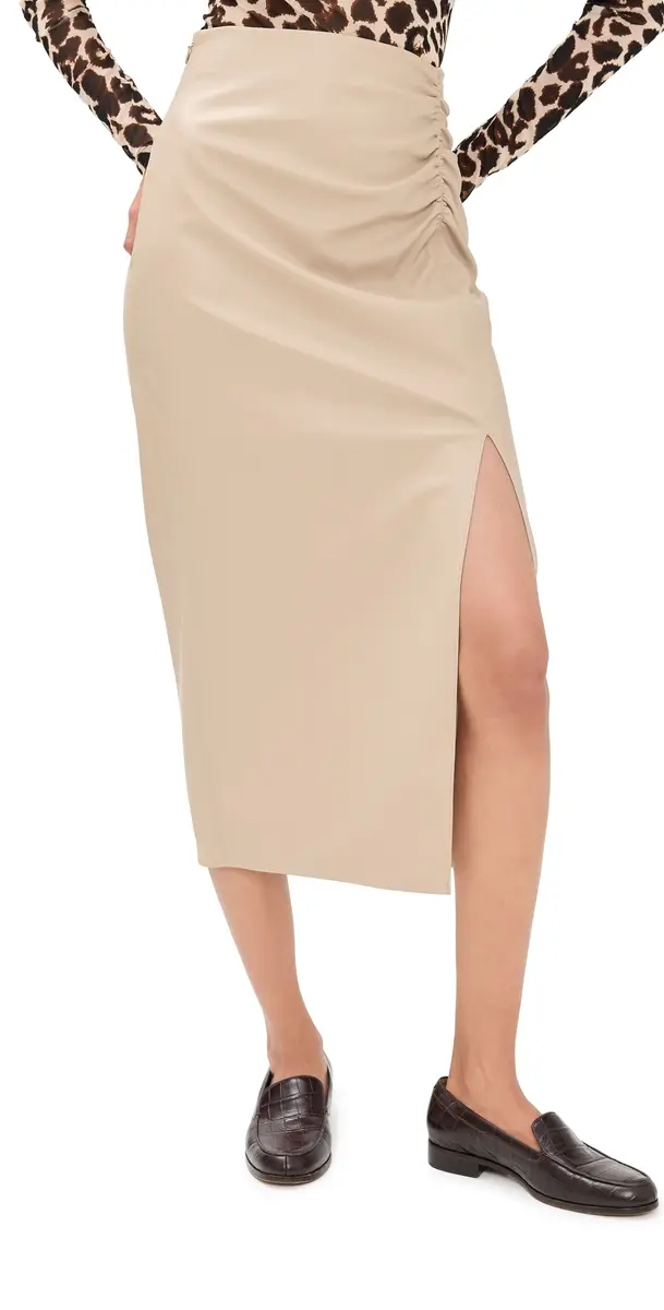 LE BOP Louisa Faux Leather Skirt