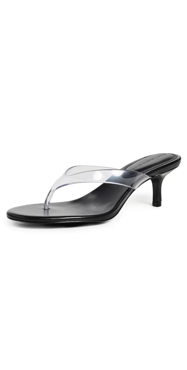 Black Suede Studio KG 50 Sandals Black Leather/Clear PVC | Image 1 Black Suede Studio KG 50 Sandals Black Leather/Clear PVC | Image 1
