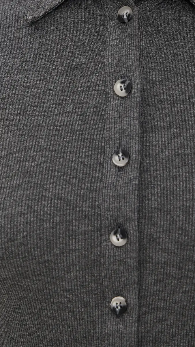 perfectwhitetee Luxe Rib Long Sleeve Button Polo | Thumbnail 6