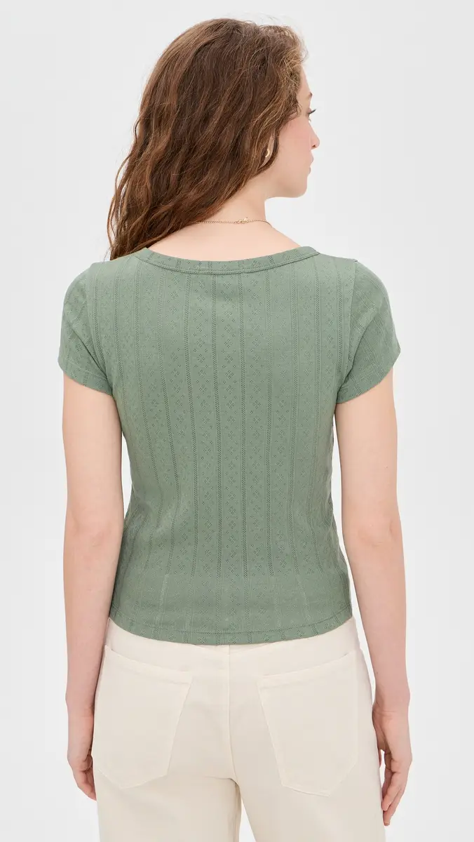 Marine Layer Lexi Pointelle Scoop Tee | Thumbnail 3 Marine Layer Lexi Pointelle Scoop Tee | Thumbnail 3