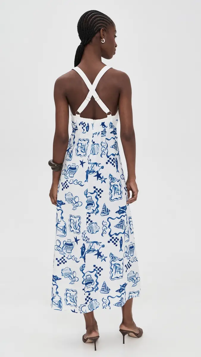 MINKPINK Baci Cross Back Dress Nautical Stamps | Thumbnail 3