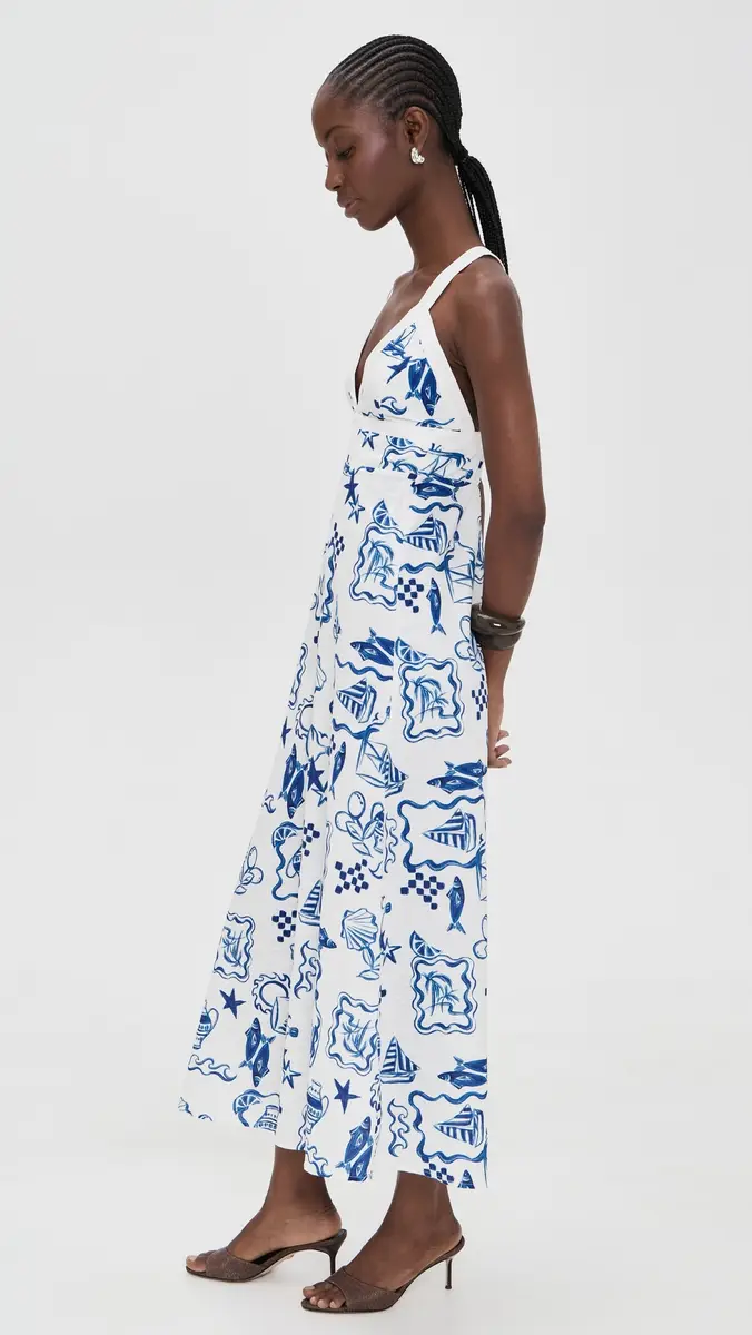 MINKPINK Baci Cross Back Dress Nautical Stamps | Thumbnail 4