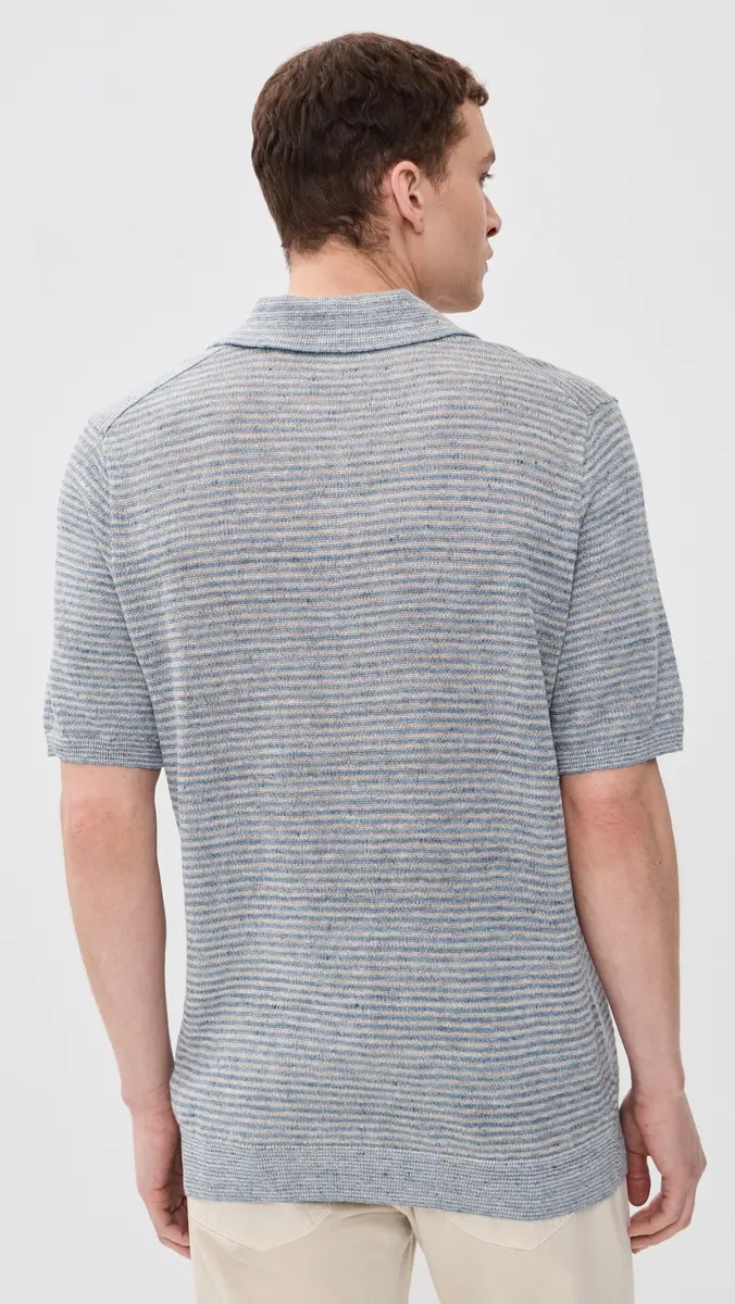 Faherty Short Sleeve Linen Sweater Polo | Thumbnail 3 Faherty Short Sleeve Linen Sweater Polo | Thumbnail 3