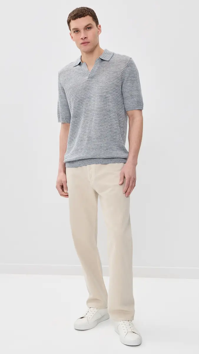 Faherty Short Sleeve Linen Sweater Polo | Thumbnail 5 Faherty Short Sleeve Linen Sweater Polo | Thumbnail 5