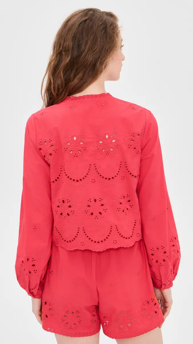 CAMI NYC Kalena Cotton Blouse Candy Apple | Thumbnail 3