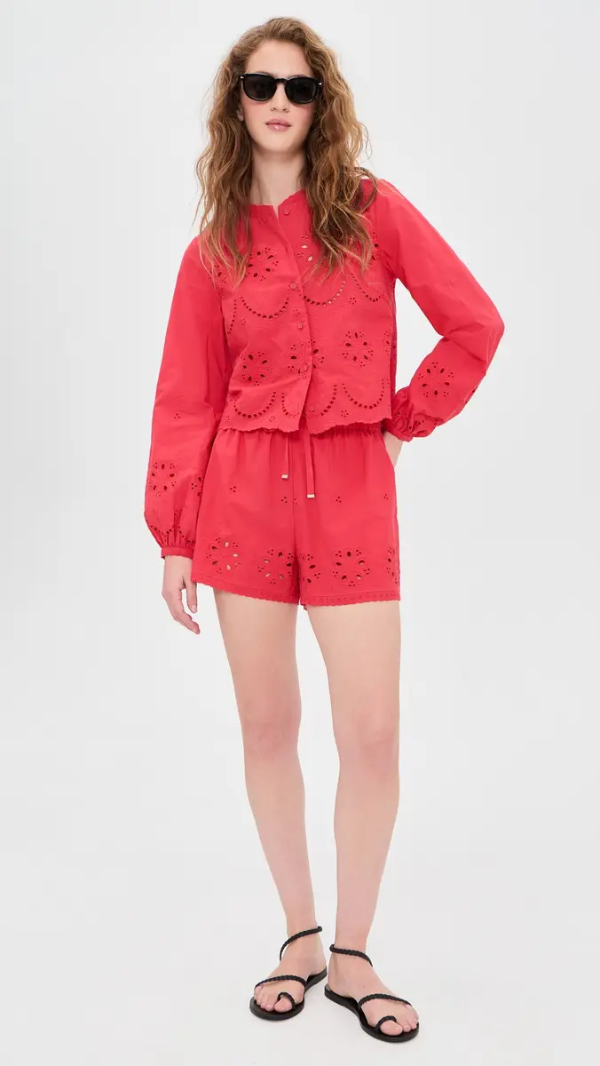 CAMI NYC Kalena Cotton Blouse Candy Apple | Thumbnail 5