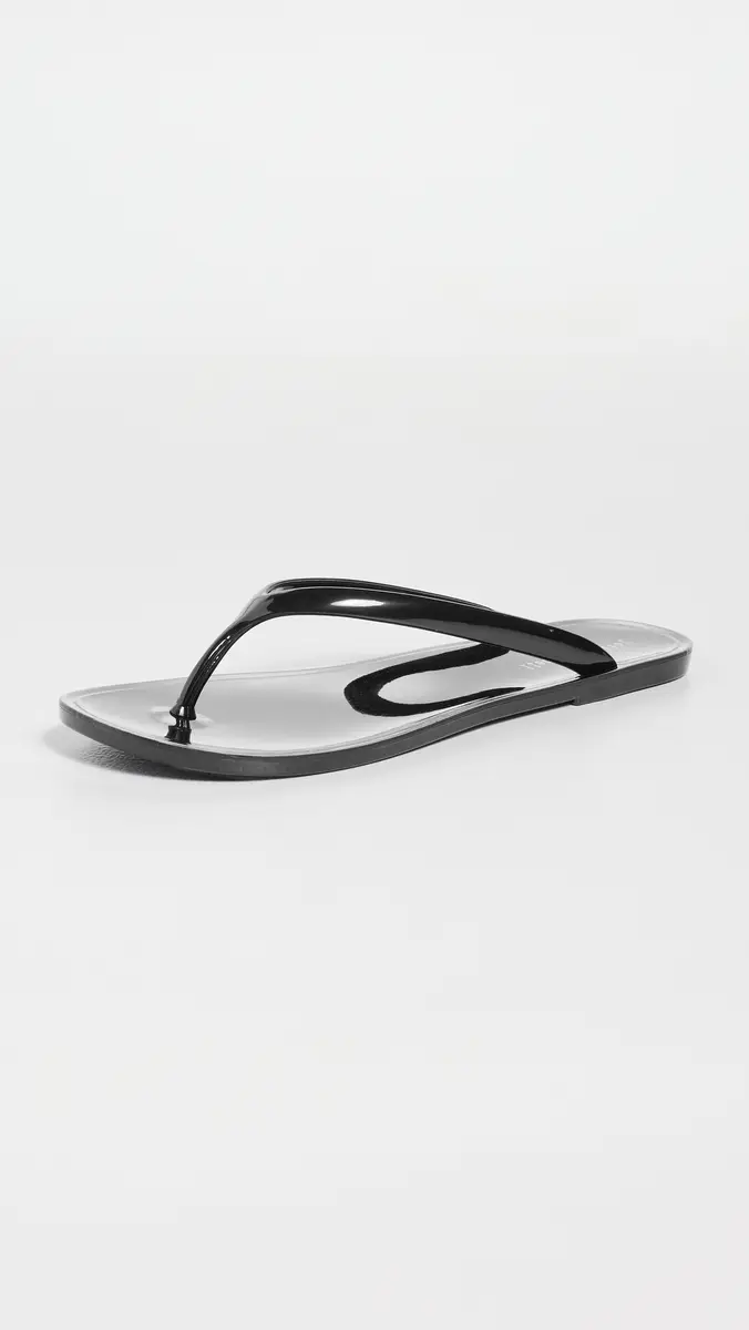 Jeffrey Campbell Beach-Day Jelly Flip Flops Black Shiny | Thumbnail 5