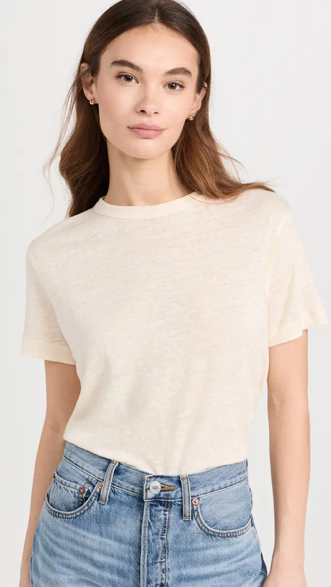 Sold Out NYC The Linen Perfect Tee in Cream Cream | Thumbnail 2 Sold Out NYC The Linen Perfect Tee in Cream Cream | Thumbnail 2