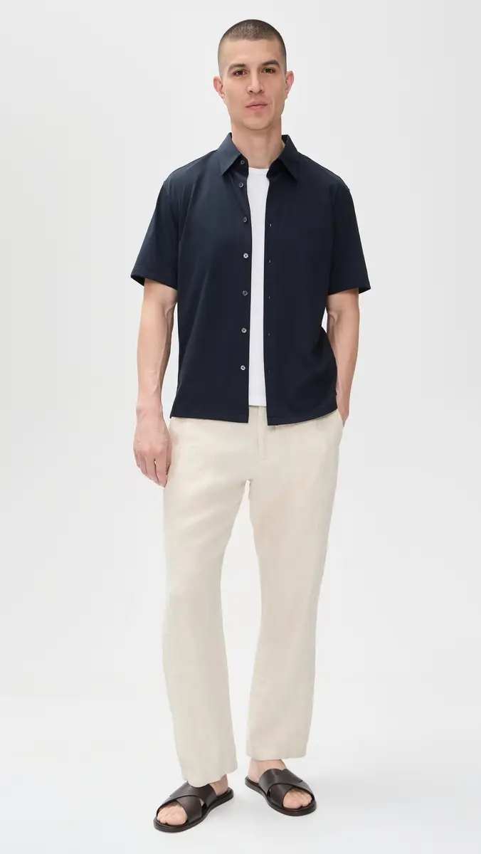 Theory Structure Knit Irving Short Sleeve Shirt | Thumbnail 5